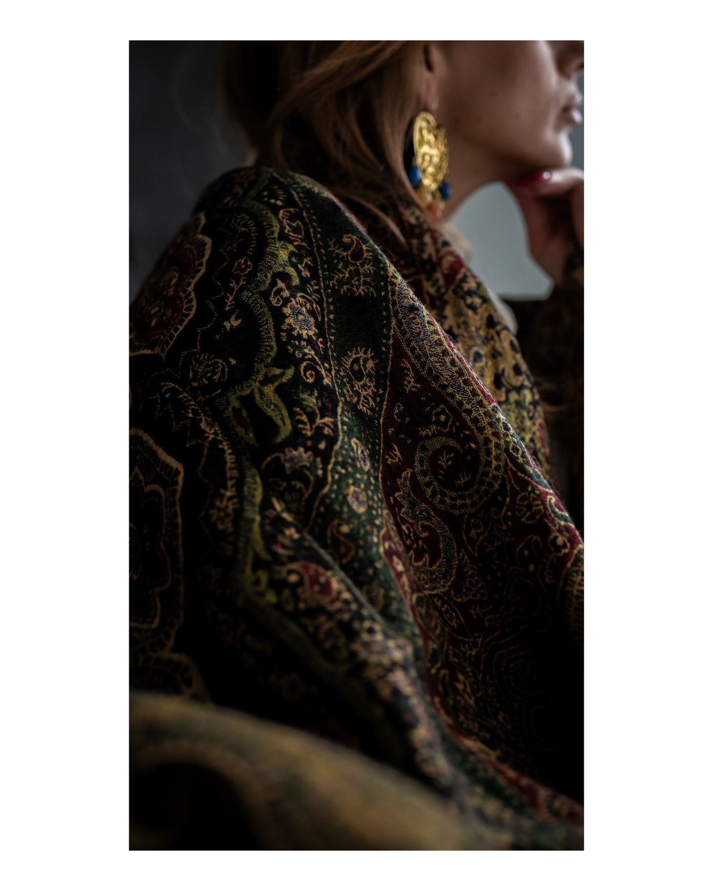 Vilnas gultas pārklājs no Kašmīras, Indijas