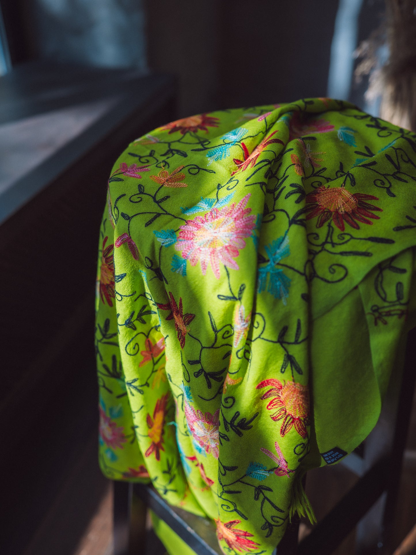 Zaļa šalle no Kašmīras, Indijas