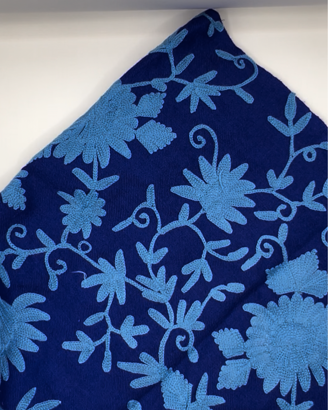 Zila šalle no Kašmīras, Indijas - 100% rokudarbs