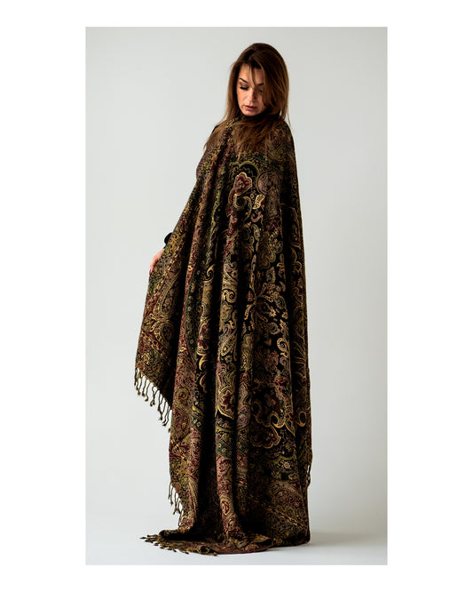 Vilnas gultas pārklājs no Kašmīras, Indijas