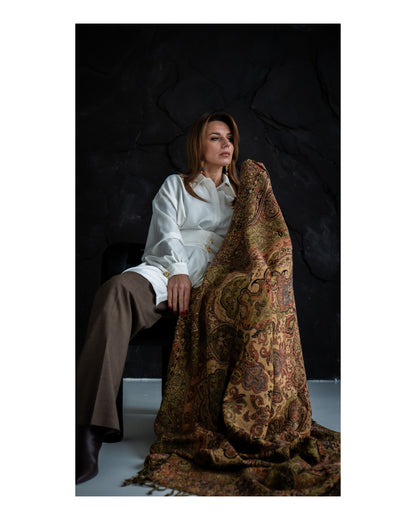 Vilnas gultas pārklājs no Kašmīras, Indijas