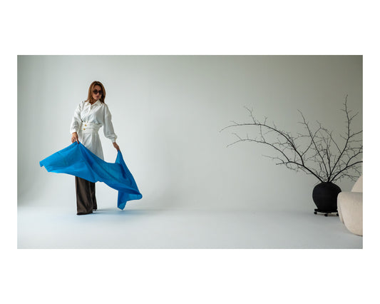 Zila pašmina šalle no Kašmīras, Indijas