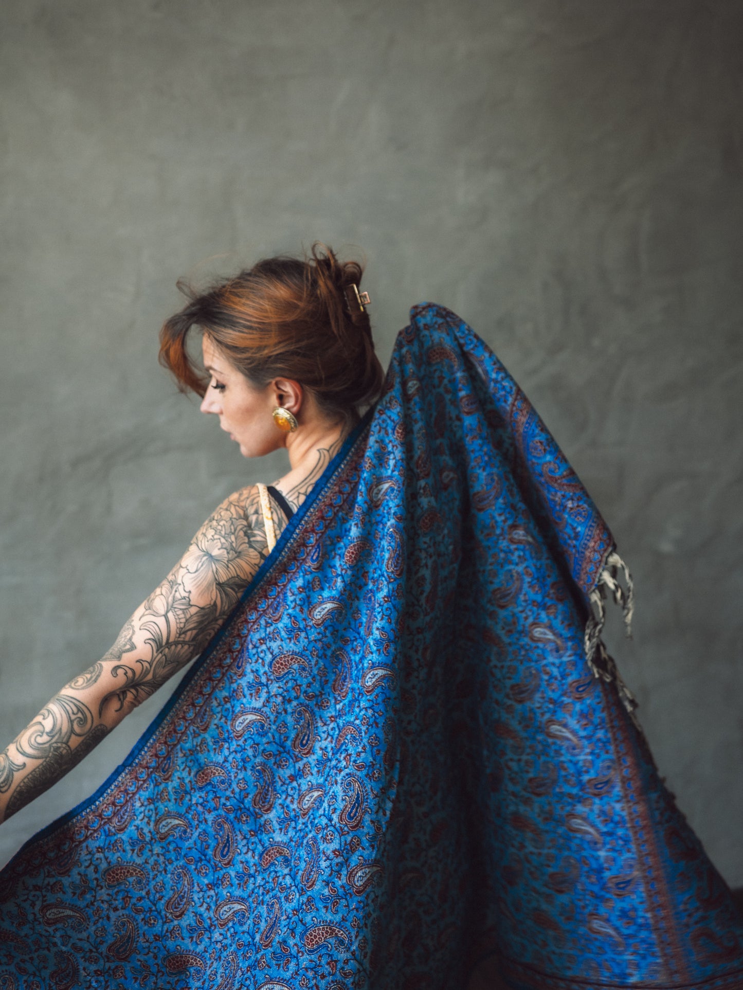 Vilnas pleds - gaiši un tumši zils (2 varianti)