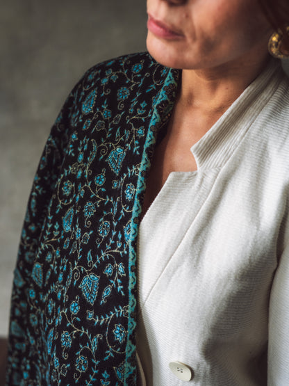 Vilnas pleds - gaiši un tumši zils (2 varianti)