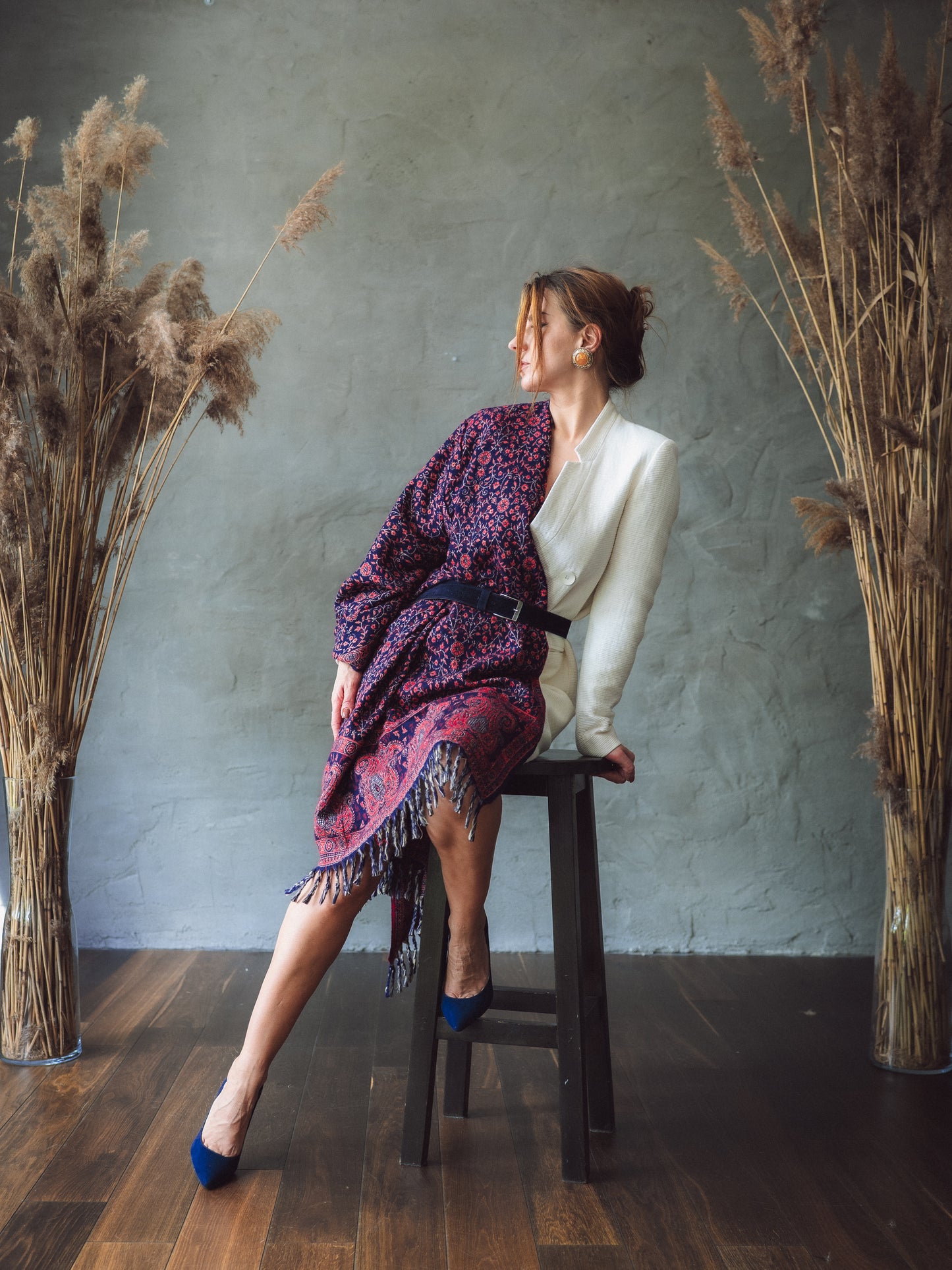 Sarkanīgs Kašmīra pleds