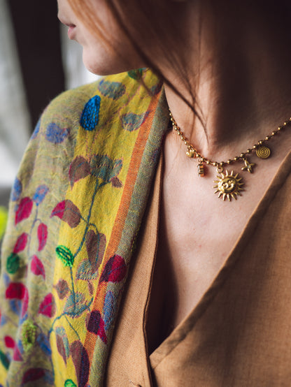 Dzeltena šalle no Kašmīras, Indijas