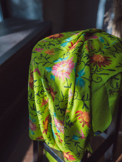 Zaļa šalle no Kašmīras, Indijas