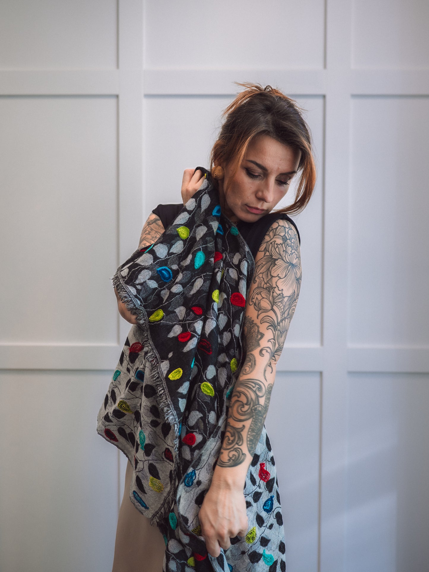 Raiba šalle no Kašmīras, Indijas