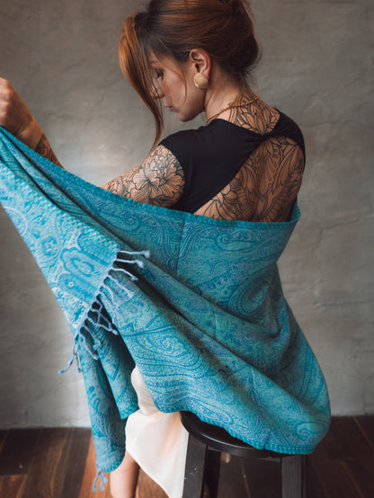 Šķista rakstu šalle Kašmiras, Indijas