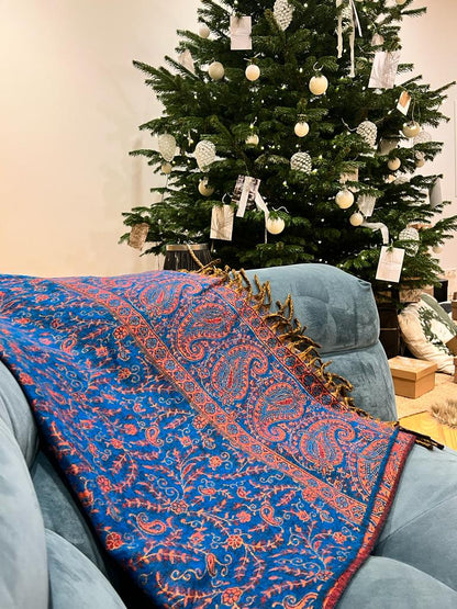 Oriental Orange vilnas pleds no Kašmīras, Indijas