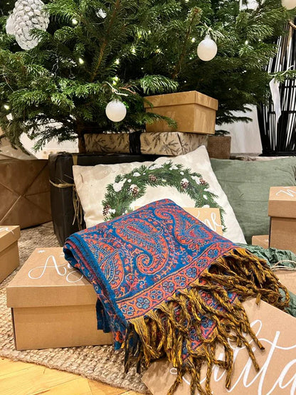 Oriental Orange vilnas pleds no Kašmīras, Indijas